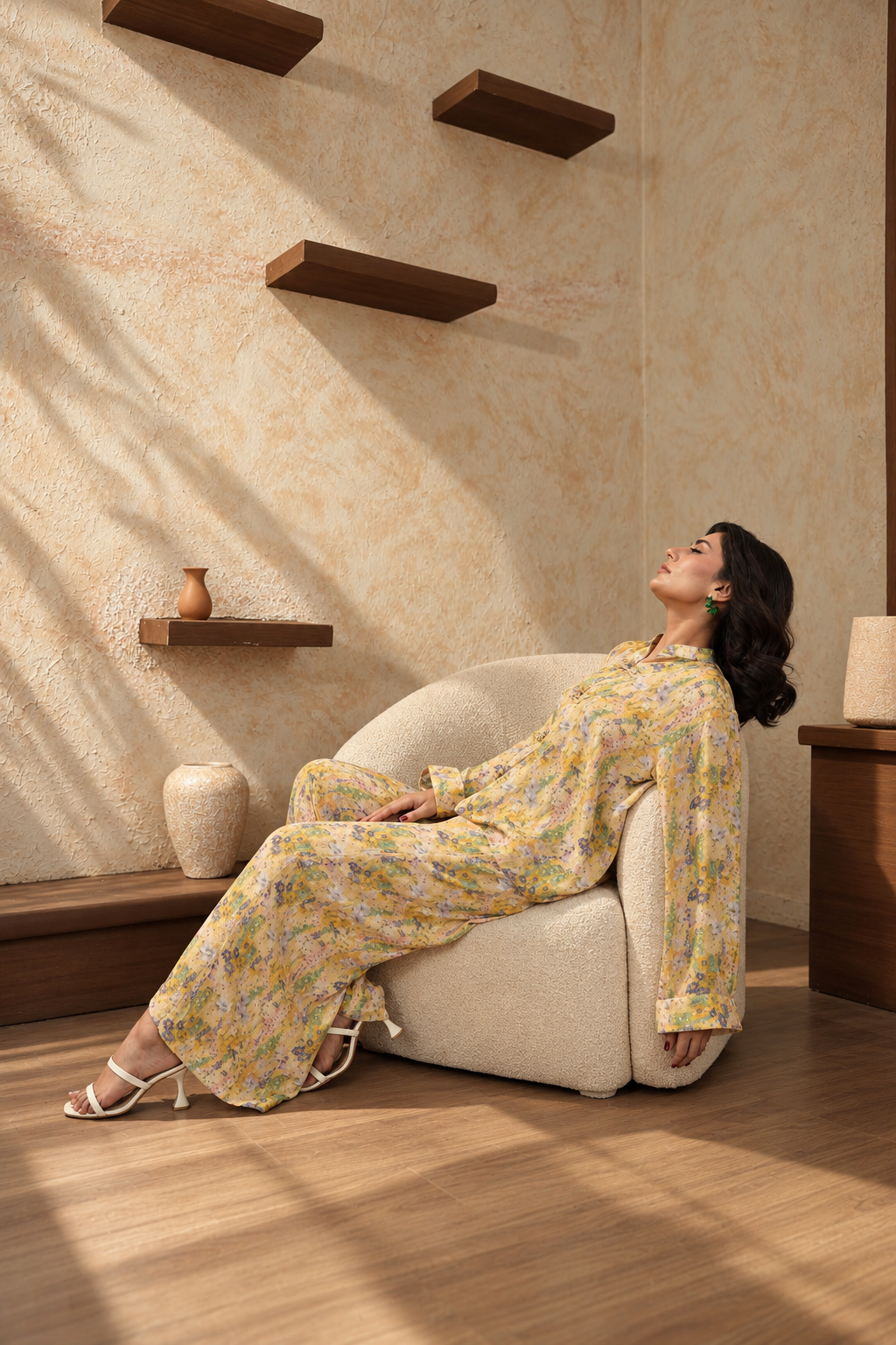 Her Coded Look 02 Ivory Raw Silk Ensemble
