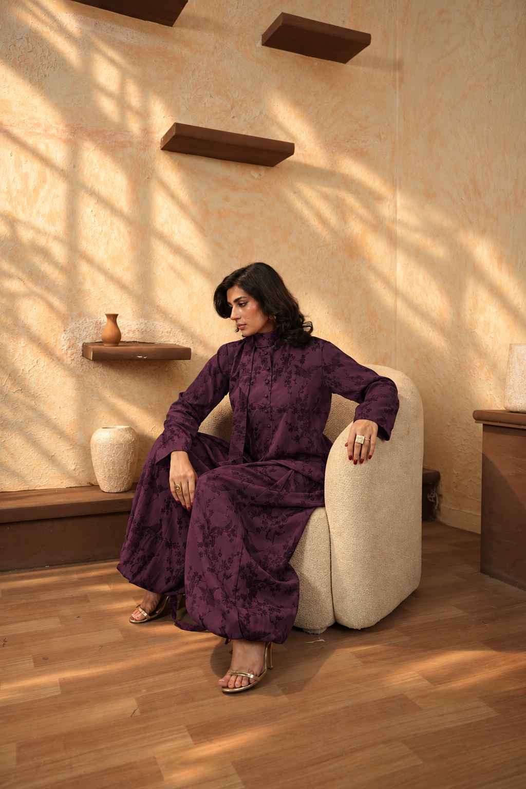 Look 07 — Deep Mauve Embroidered Kurta alternate view